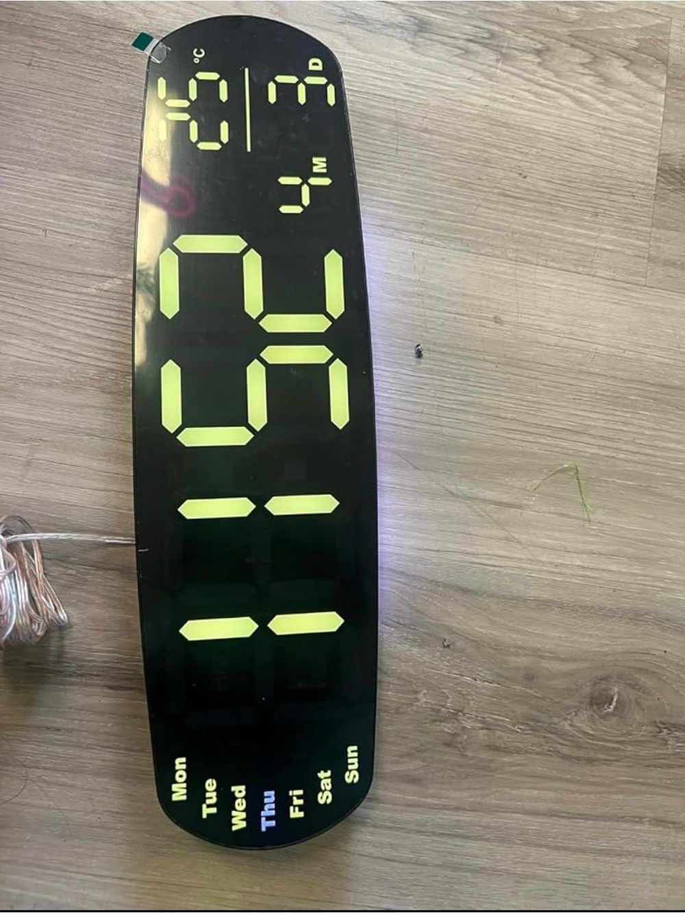 Large LED Digital Wall Clock - Multi-Color Display - Picture 11 of 12